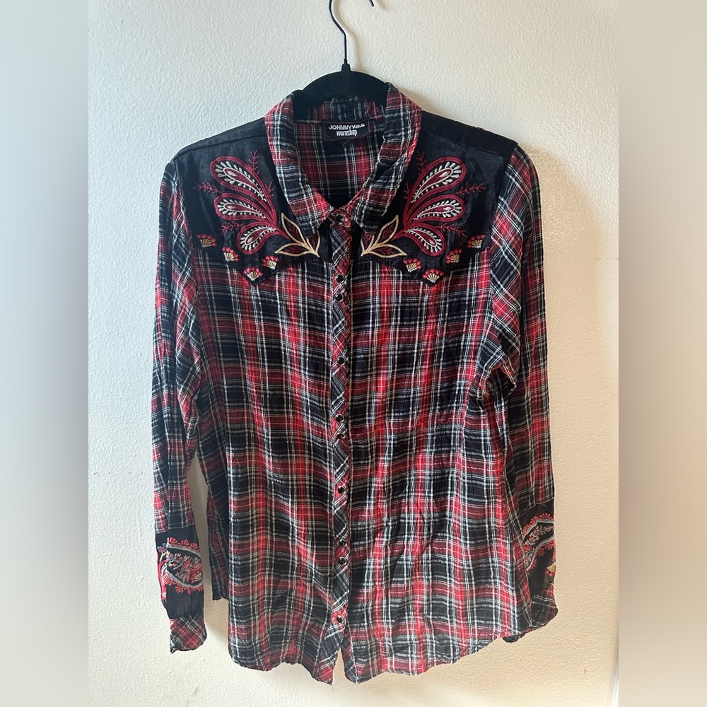 Johnny Was Embroidered Flannel